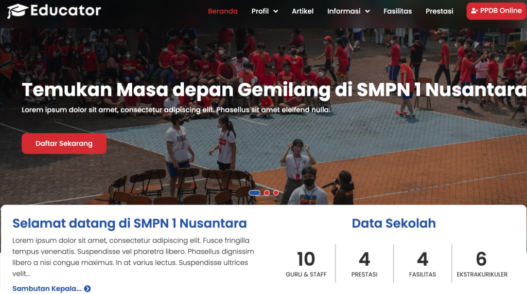 Website Sekolah - Brilliant Notch